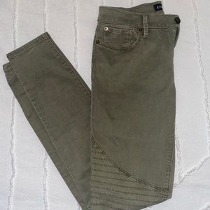 Express Green Mid Rise Moto Jean Legging